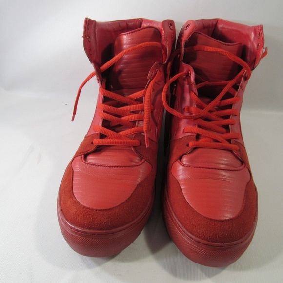 Balenciaga Size 9 Red Pleated Trainers Mens L3D26